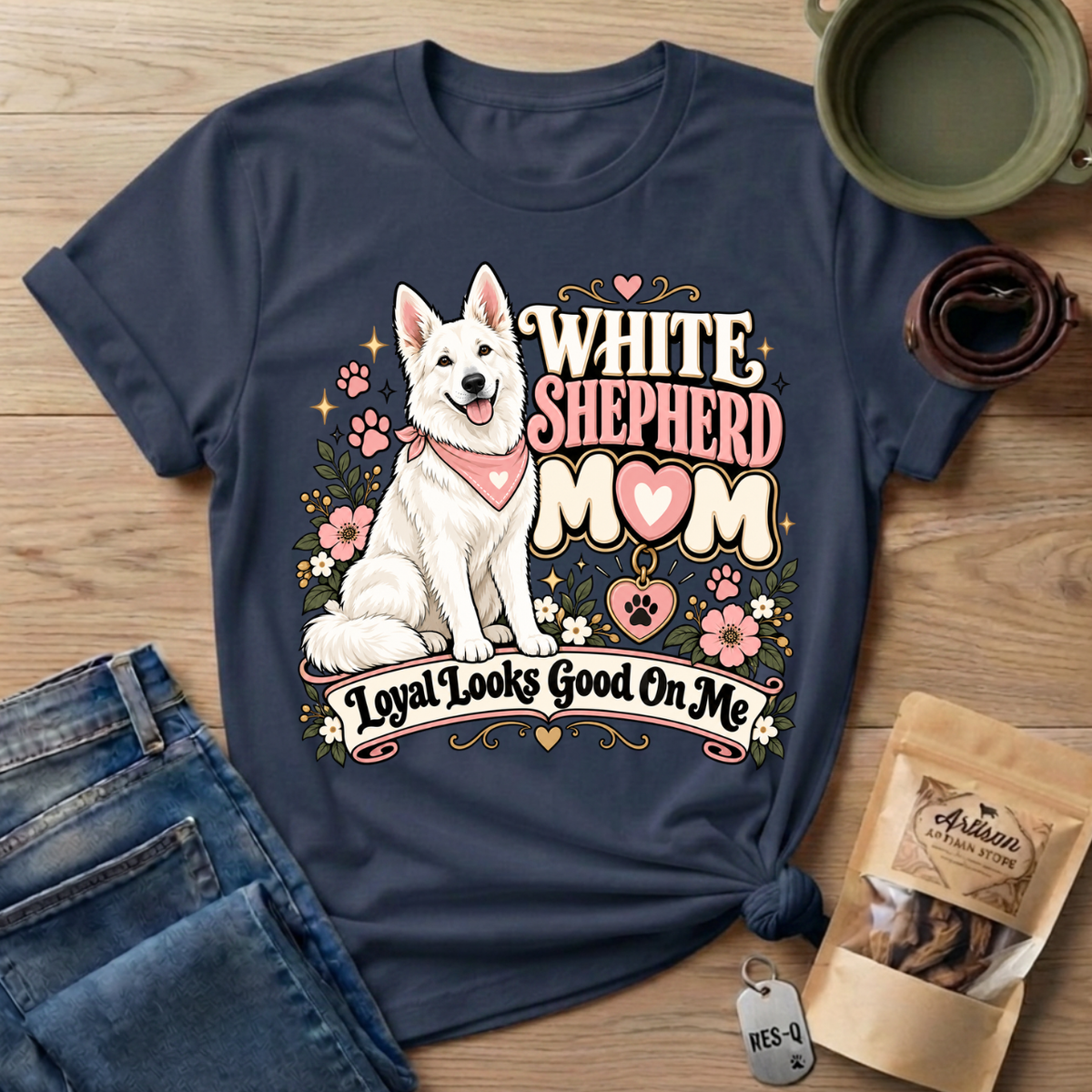 White Shepherd Mom T-Shirt