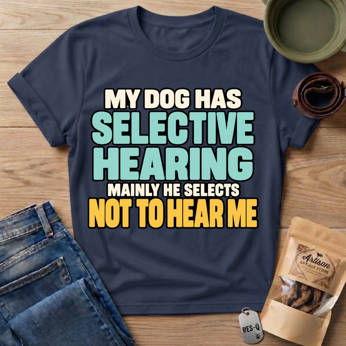 Selective Hearing Text T-Shirt