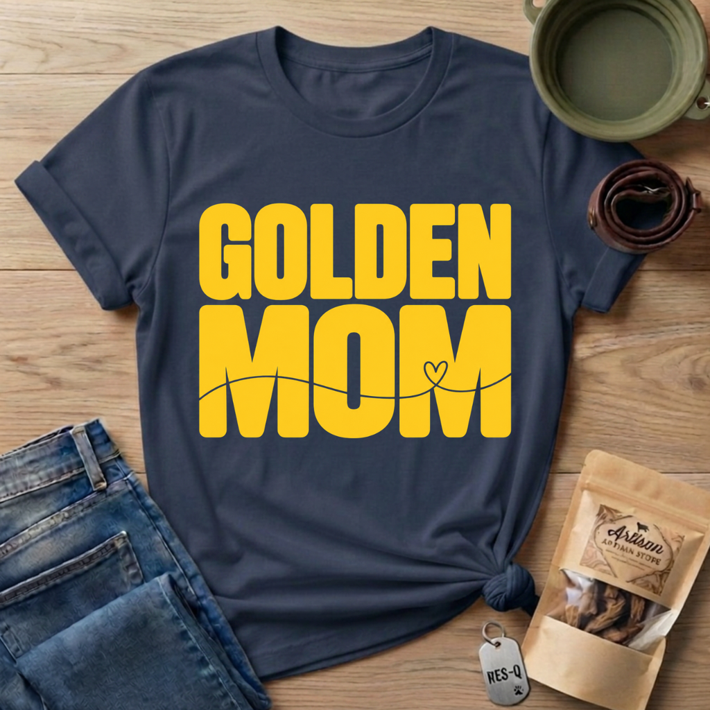 Golden Mom Text T-Shirt