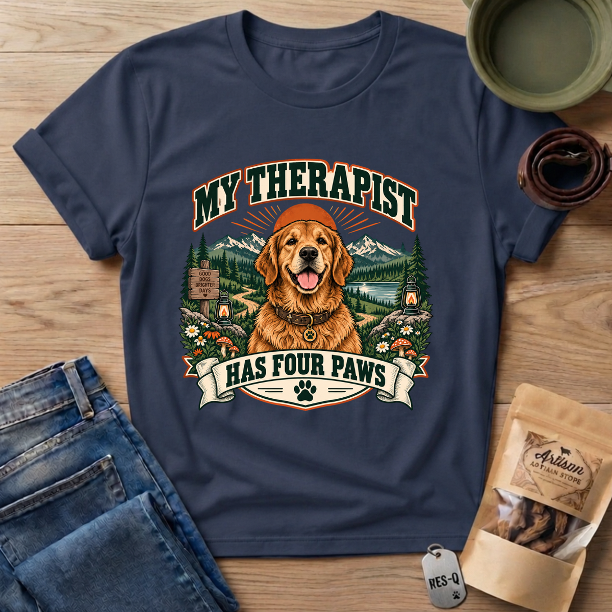 Golden Retriever Therapist T-Shirt