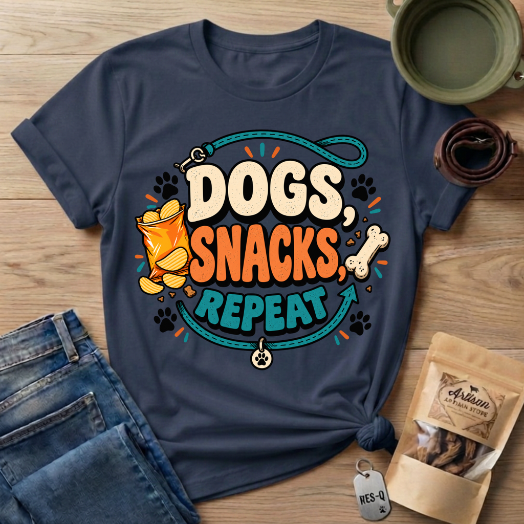 Dogs Snacks Repeat T-Shirt