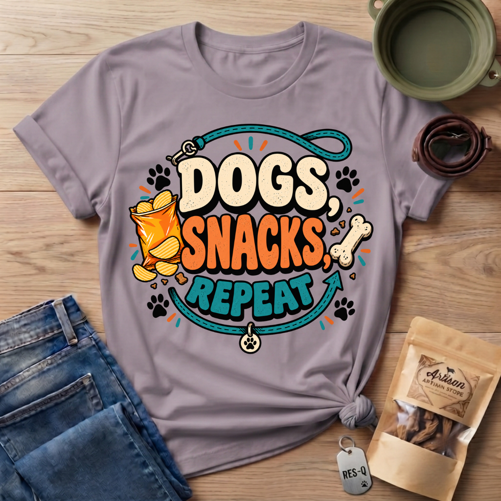 Dogs Snacks Repeat T-Shirt