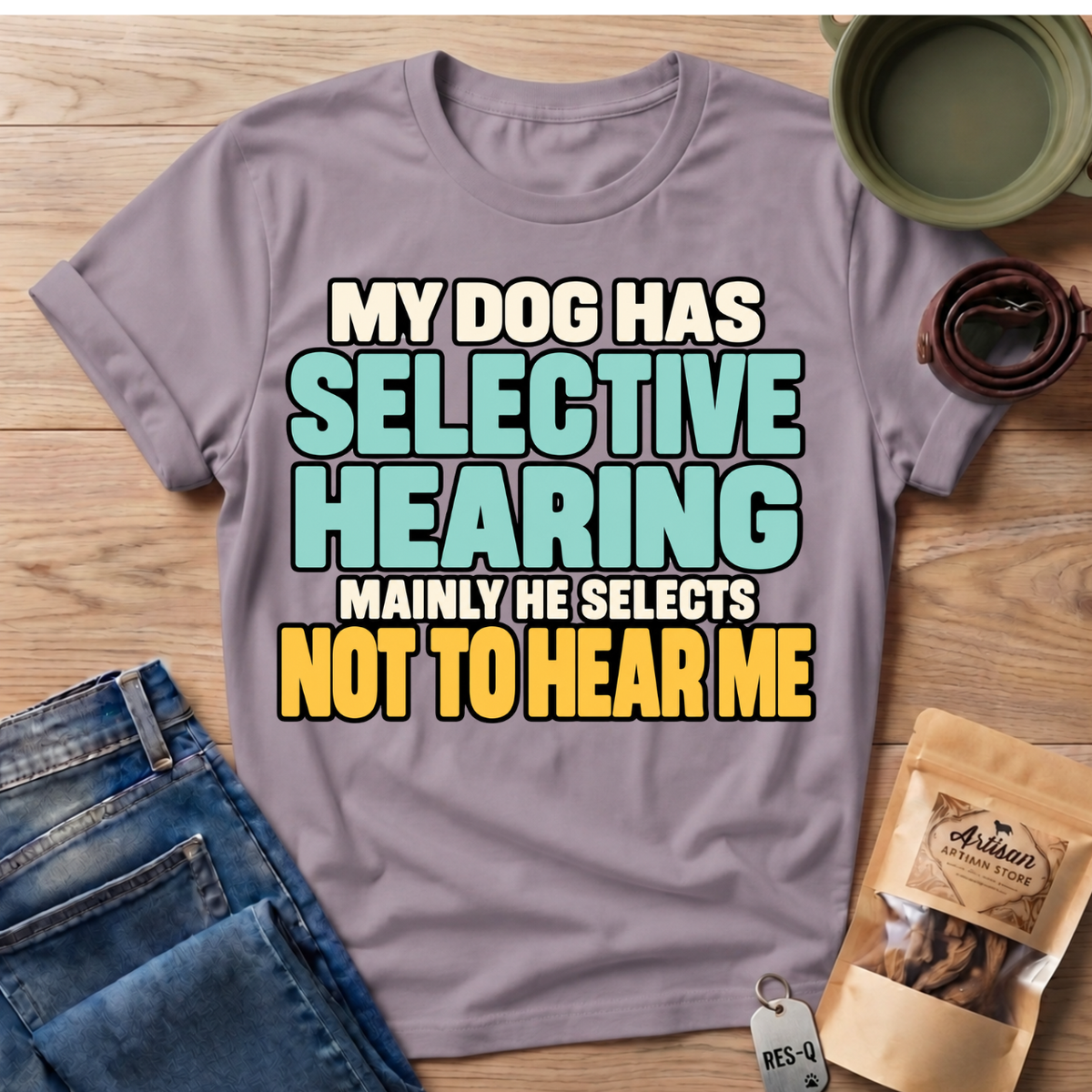 Selective Hearing Text T-Shirt