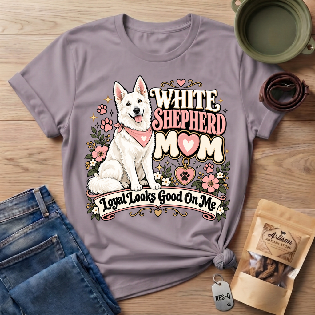 White Shepherd Mom T-Shirt