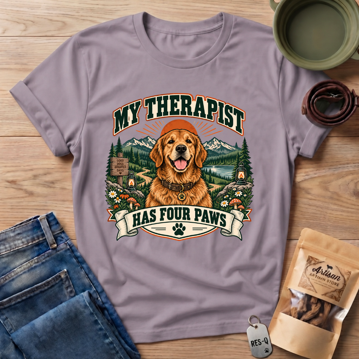 Golden Retriever Therapist T-Shirt