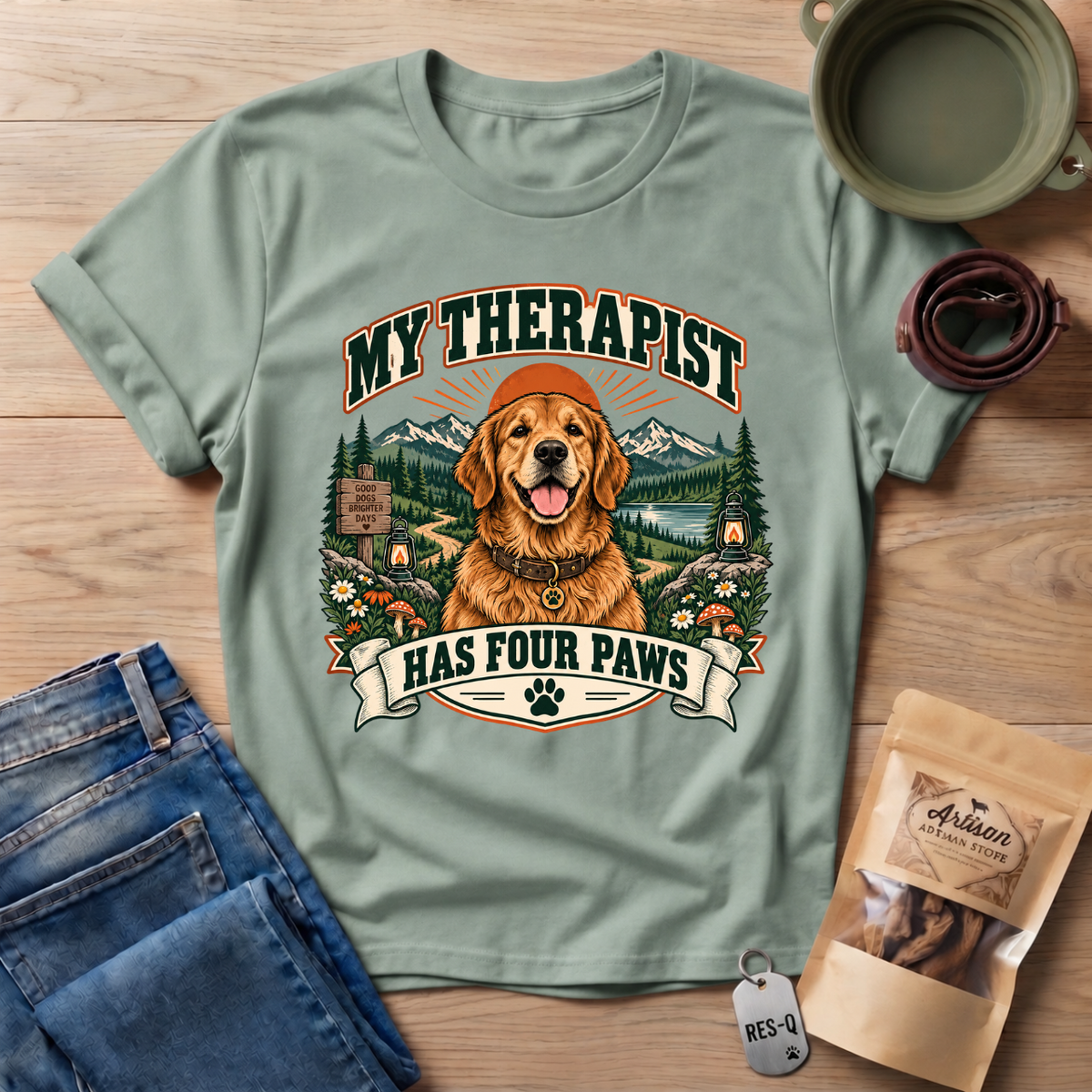 Golden Retriever Therapist T-Shirt