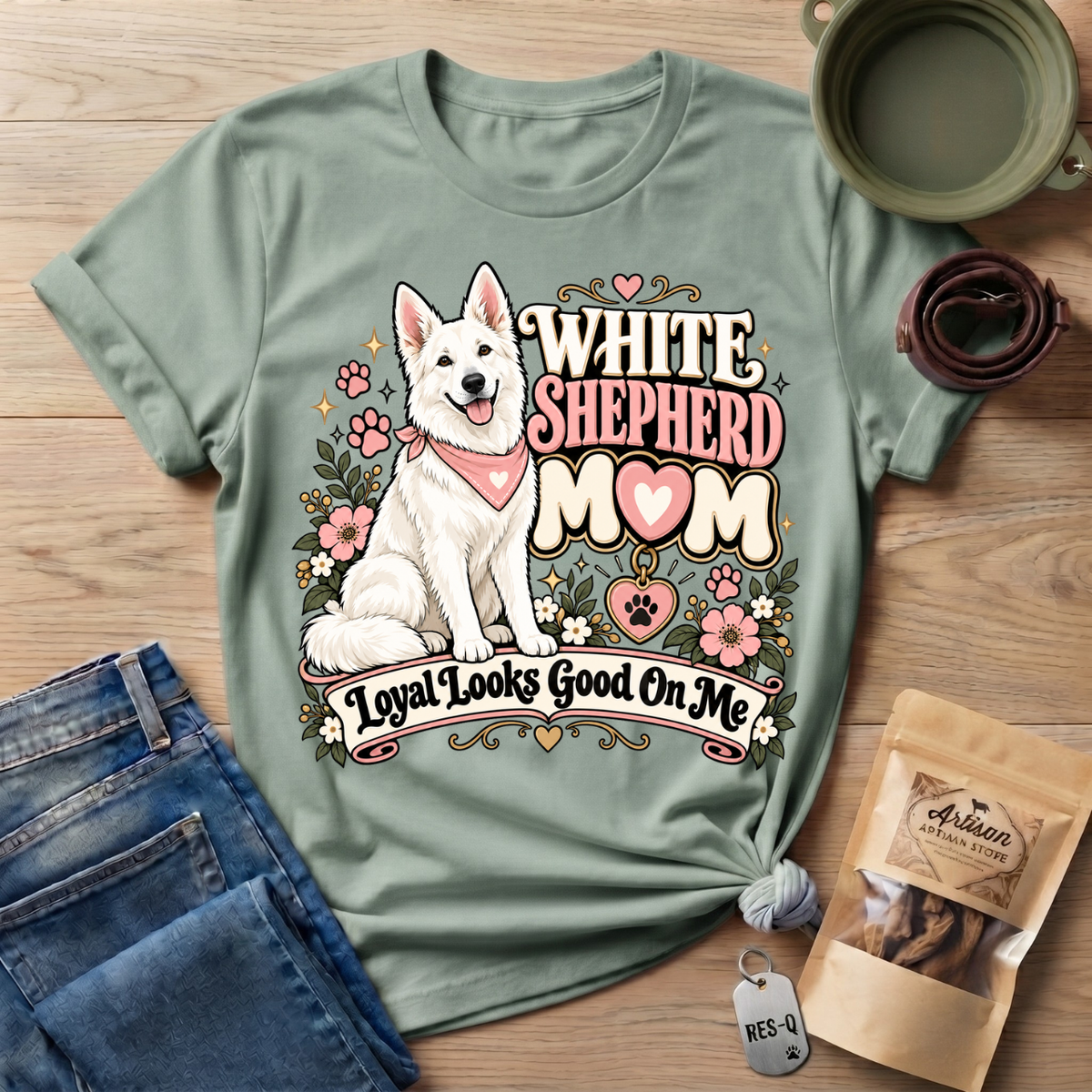 White Shepherd Mom T-Shirt