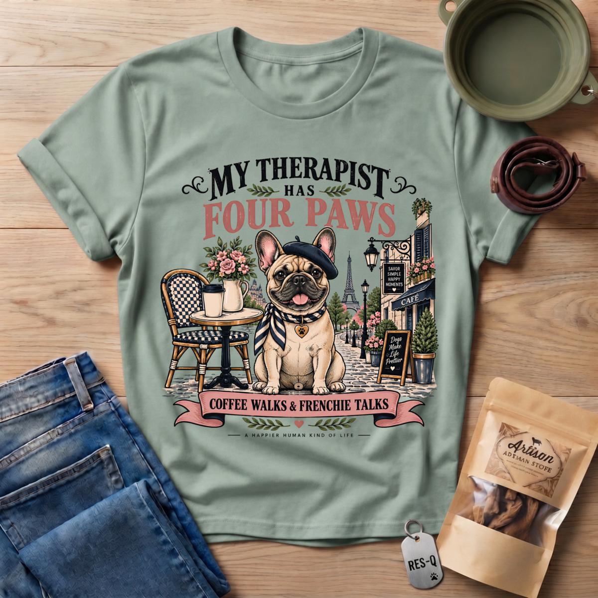Frenchie Therapist T-Shirt