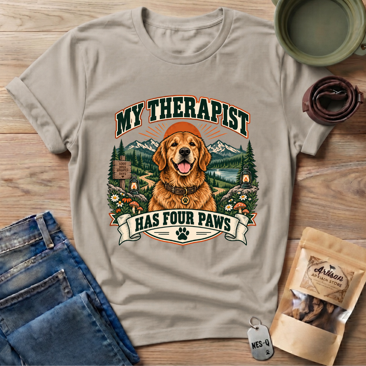 Golden Retriever Therapist T-Shirt